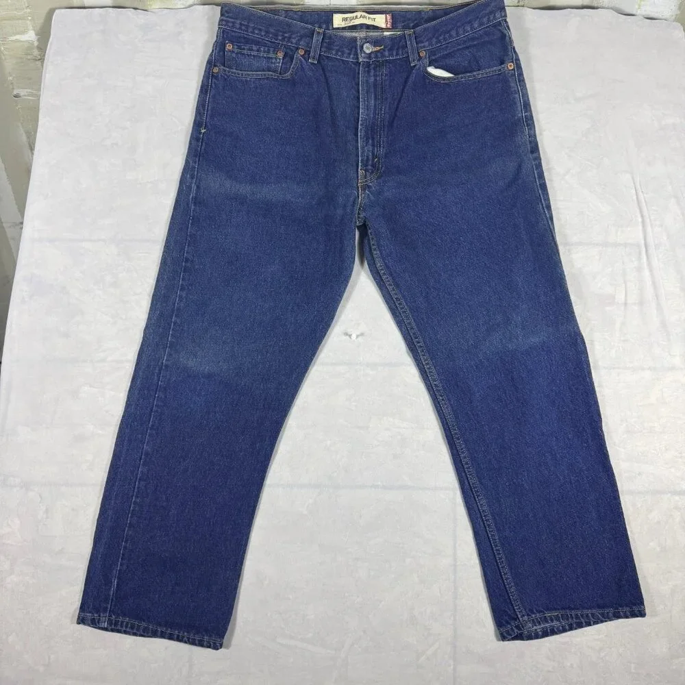 Levi's 505 Men's Straight‎ Leg Jeans Blue Denim Regular Fit Zip Fly W38 L29